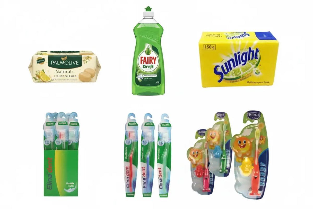 Dreft Palmolive Sunlight Tandenborstels Collage