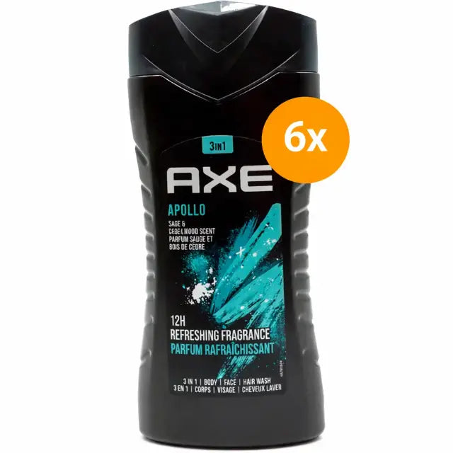 Axe Shower Gel – Apollo 6x 250 ml. Dunklow