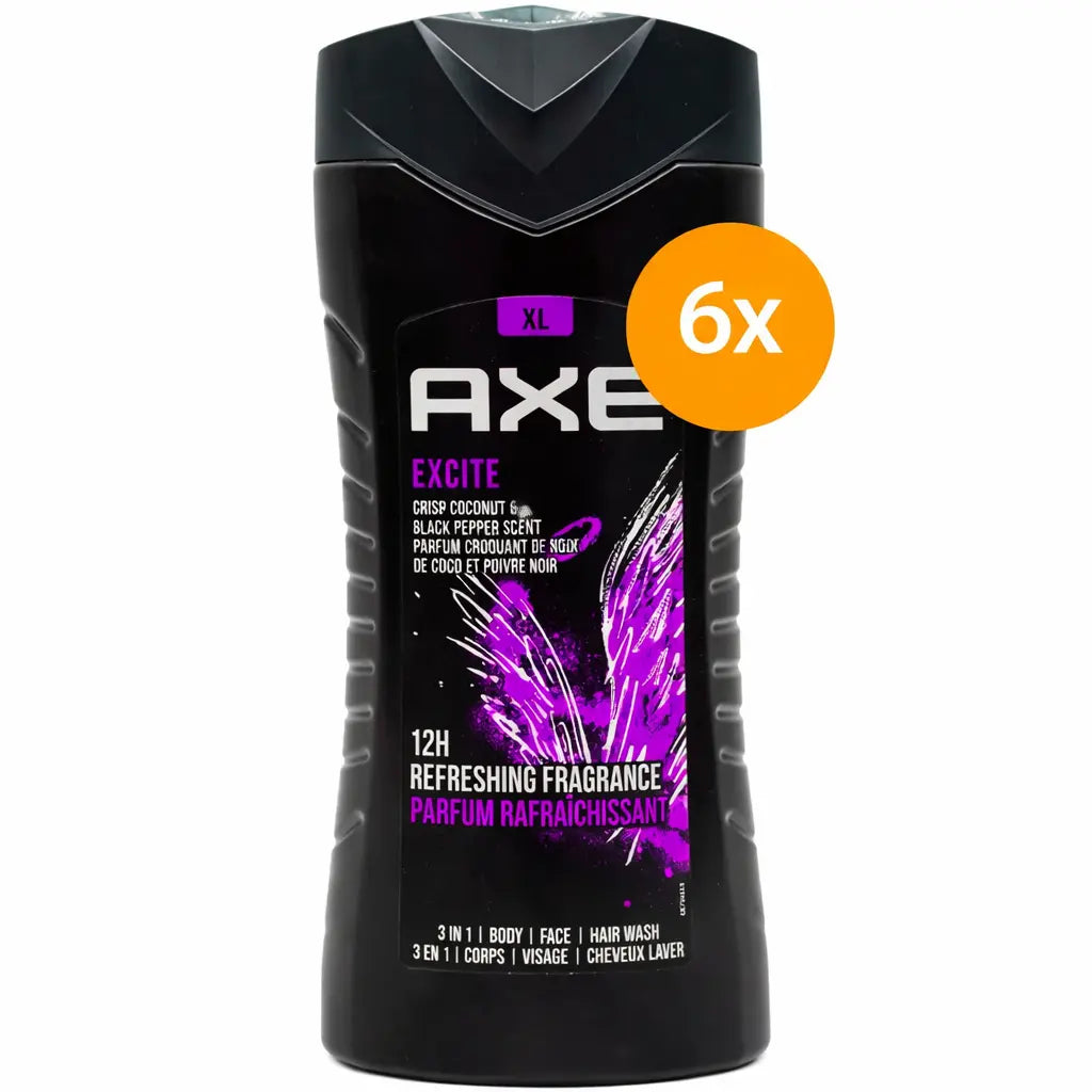 Axe Shower Gel – Excite 6x 250 ml. Dunklow