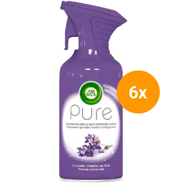 Air Wick - Luchtverfrisser - Spray - Paarse Lavendel - 6x 250ml voordeelverpakking Dunklow