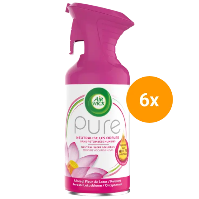 AirWick Luchtverfrisser spray - Relaxant Fleur de Lotus - 6x 250ml voordeelverpakking Dunklow