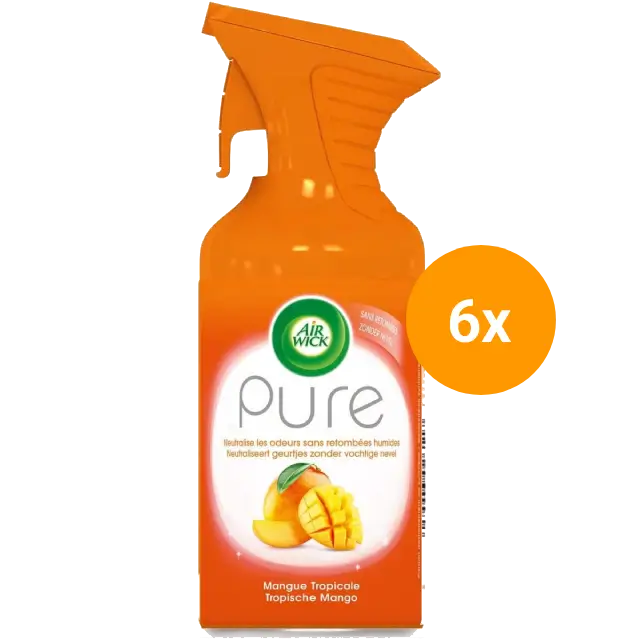 Airwick Aerosol Pure Tropische Mango 6x 250 ml voordeelverpakking Dunklow
