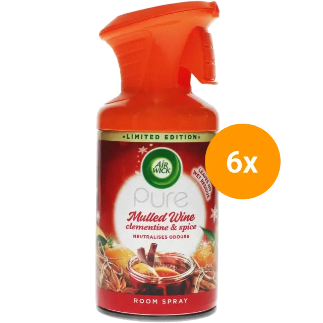 Airwick Pure Luchtverfrisser Spray - Mulled Wine - Voordeelverpakking 6 stuks Dunklow