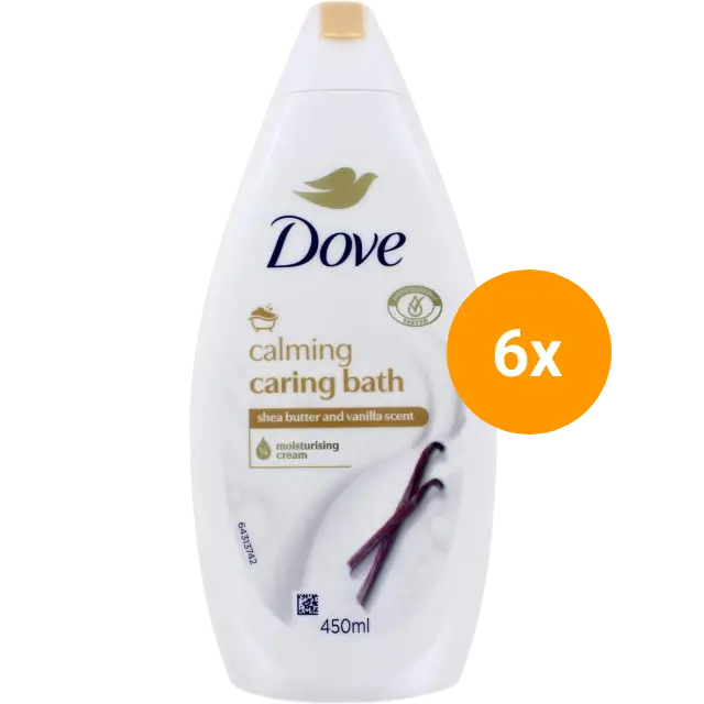 Dove Douchegel - Calming Caring Shea butter & Vanille 6 x 450ml voordeelverpakking Dunklow