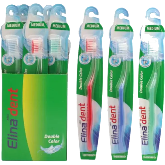 Elina Medium Tooth brush Assorted Color Handle Dunklow