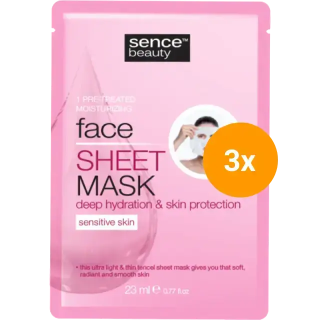 Sence Face Mask - Hydrating - 1 Face Mask - Bulk Packaging - 3 Pieces - Dunklow