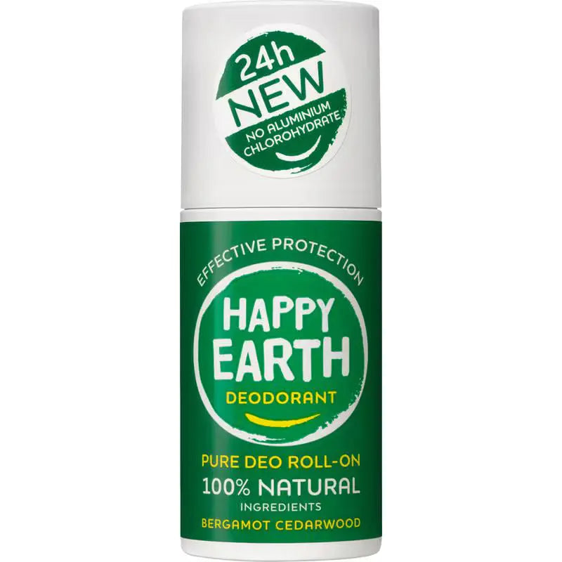 Happy Earth 100% Natural Deo Roll-on – Bergamot Cedarwood 75 ml. Dunklow