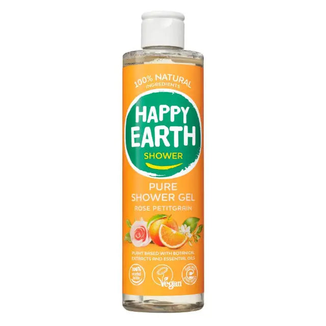 Happy Earth 100% Natural Douchegel Rose Petitgrain – 300 ml. -      Dunklow