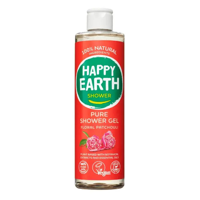 Happy Earth 100% Natural Douchegel – Floral Patchouli 300 ml. - Dunklow 